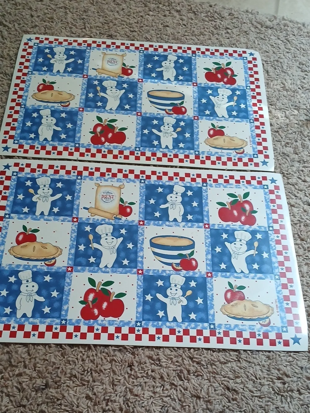 Pillsbury Doughboy Decorative Placemats - Blue, Red, White